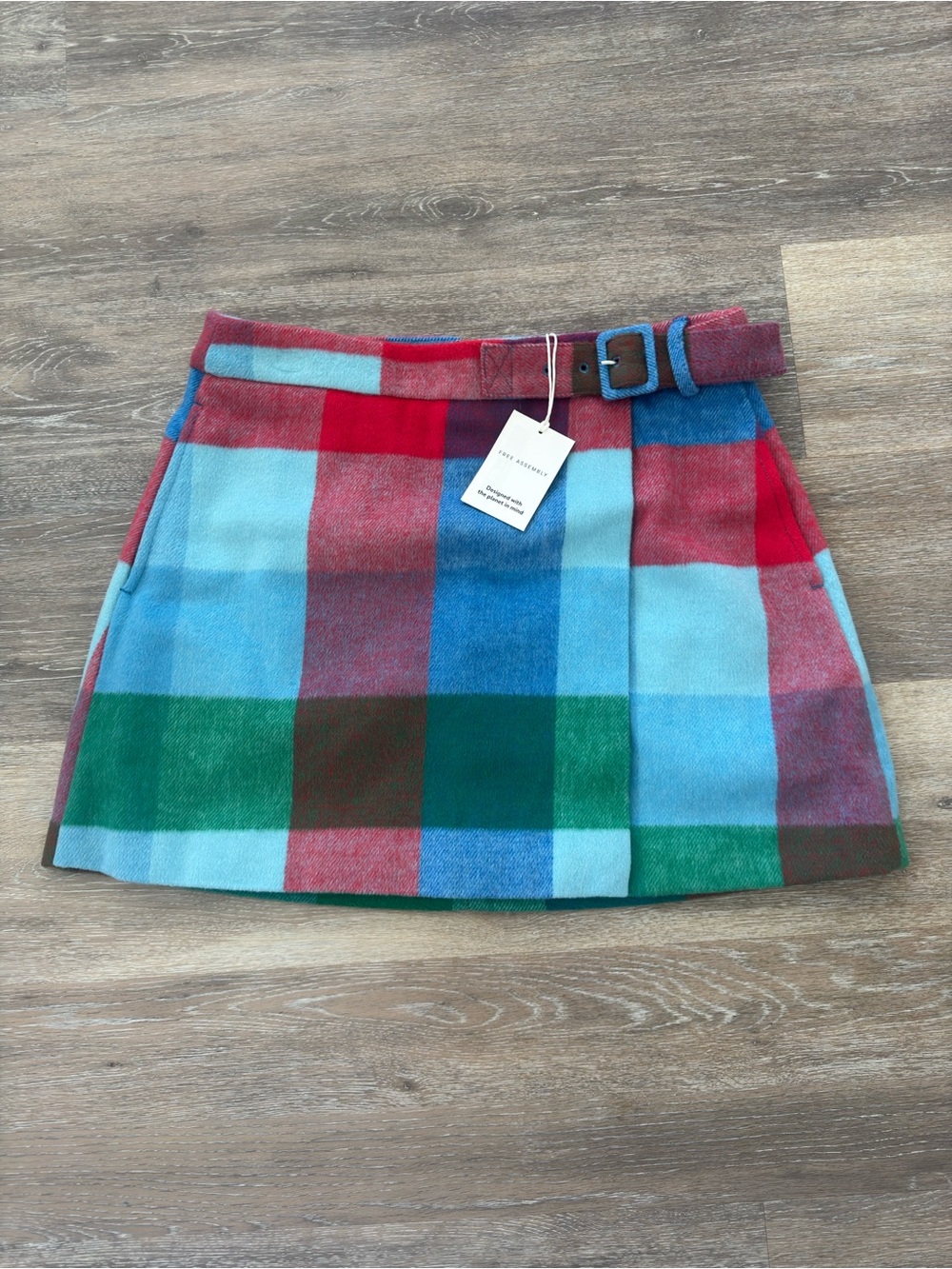 Free Assembly Plaid Mini Skirt Size 10 NWT